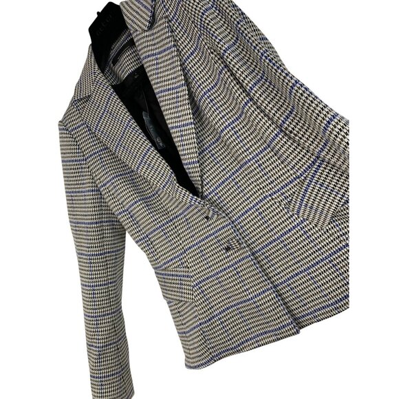 WHBM Plaid Knit Blazer Size 8 Houndstooth Riding Jacket NWT $195 RT10287 - Picture 1 of 10